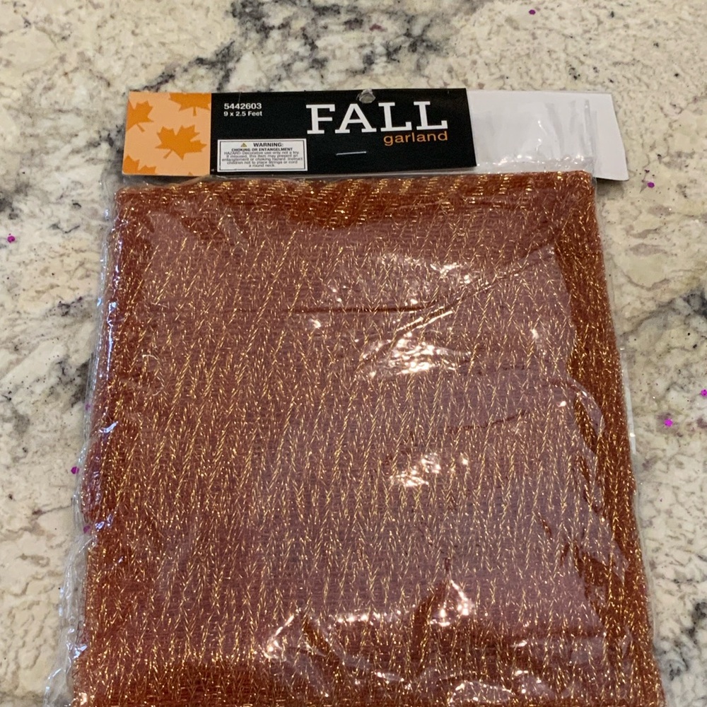 Fall Garland with Gold Accents 9 ‘ x 2.5’